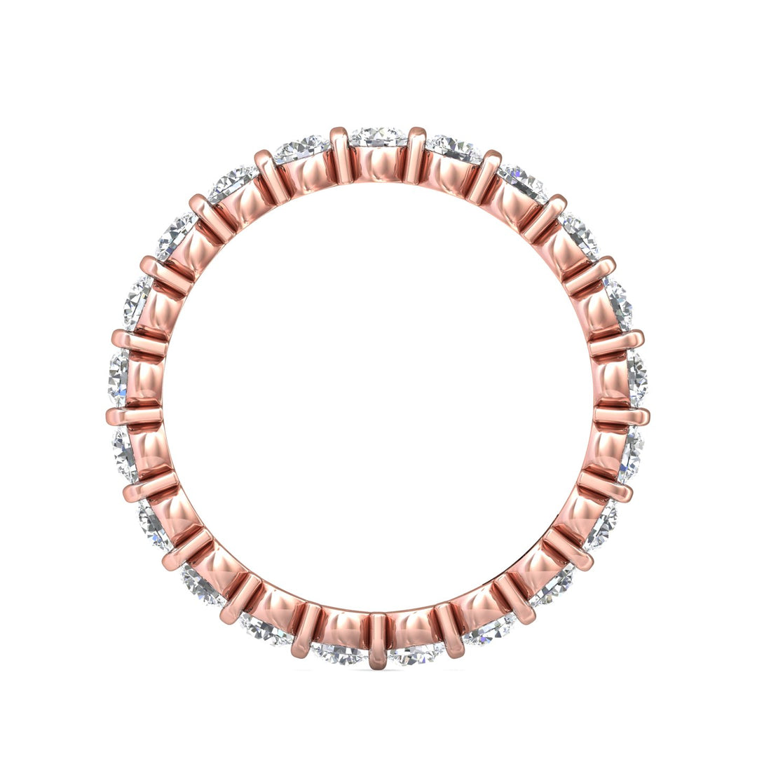 14K Gold Pink Channel/Shared Prong Wedding Band from the Channel/Shared Prong collection - DWBFC8-1.50_14KP