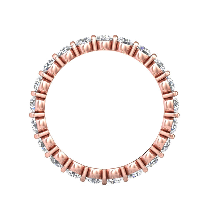 14K Gold Pink Channel/Shared Prong Wedding Band from the Channel/Shared Prong collection - DWBFC8-1.50_14KP