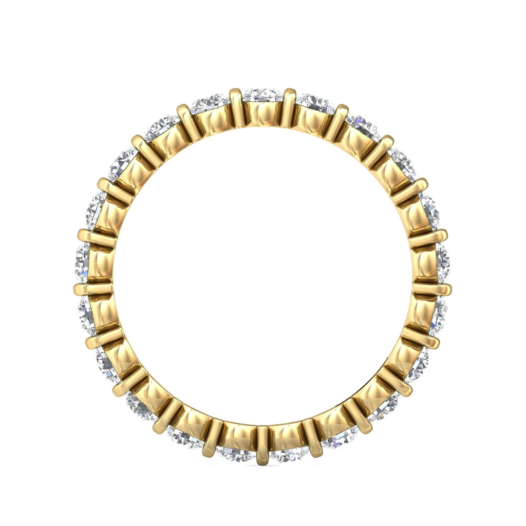 14K Gold Yellow Channel/Shared Prong Wedding Band from the Channel/Shared Prong collection - DWBFC8-1.50_14KY