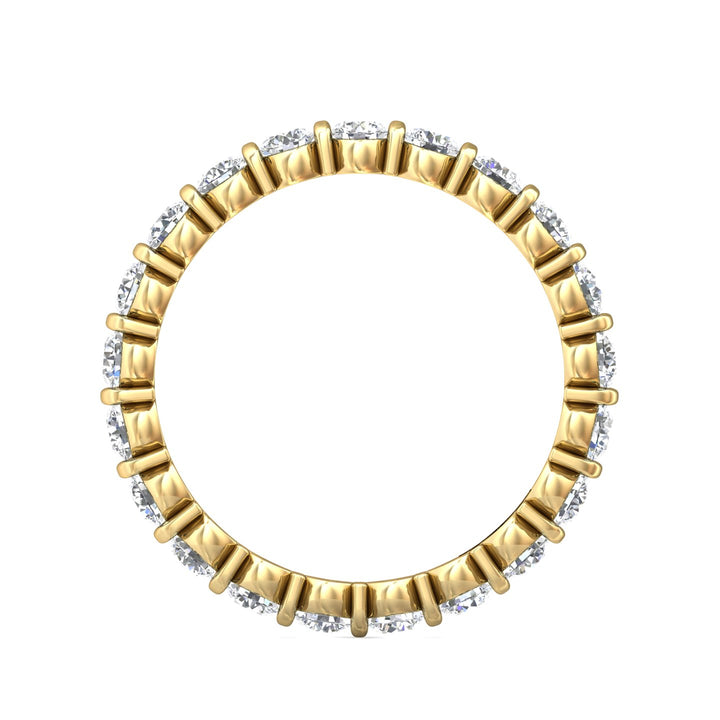 14K Gold Yellow Channel/Shared Prong Wedding Band from the Channel/Shared Prong collection - DWBFC8-1.50_14KY