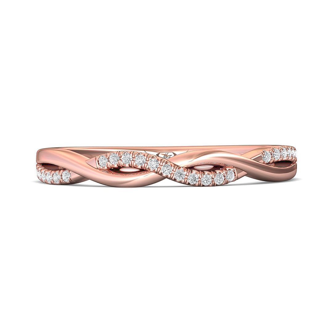 14K Gold Pink Classic Diamond Bands Wedding Band from the Micropave collection - DWBM39XS_14KP_Prm_H-I_SI1