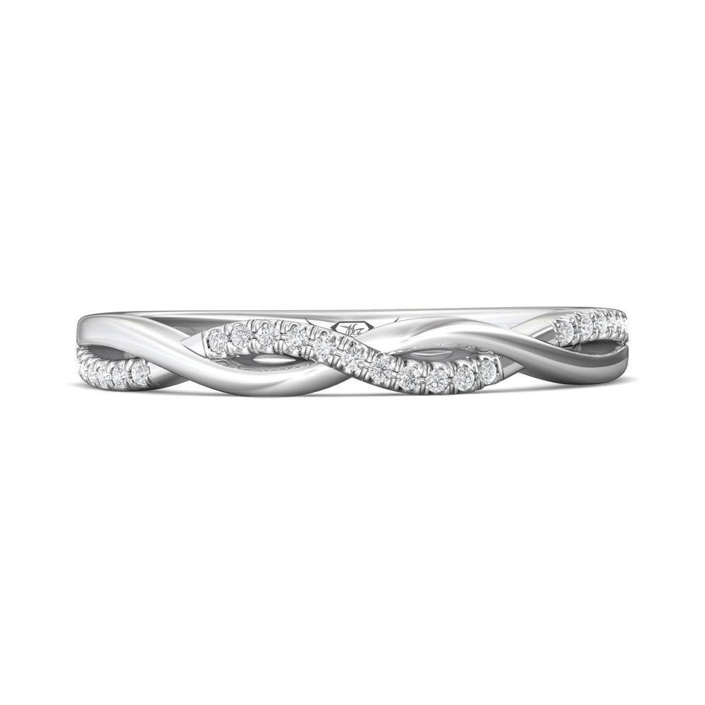 18K Gold White Micropave Wedding Band from the Classic Diamond Bands collection - DWBM39XS_18KW_Prm_H-I_SI1
