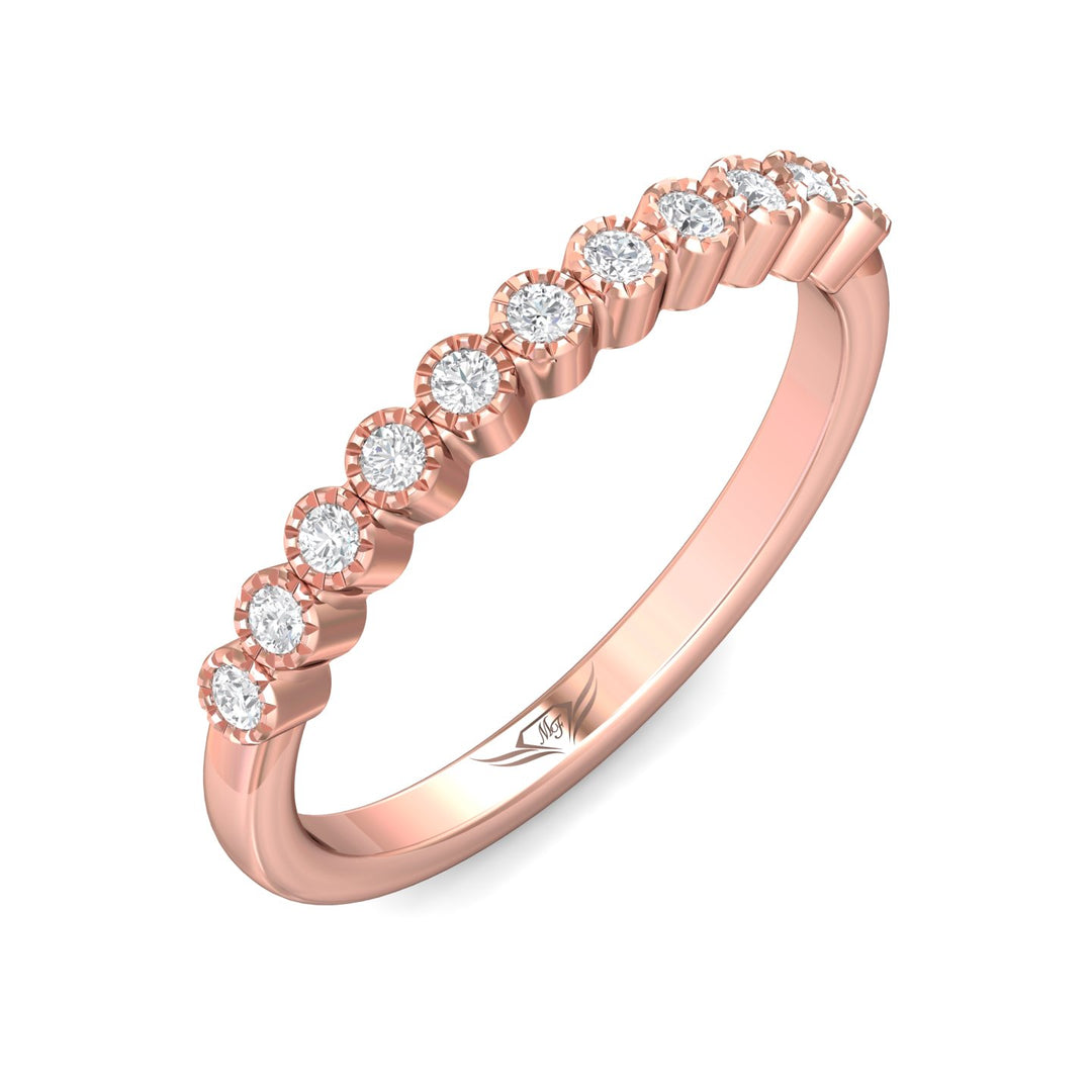 14K Gold Pink Channel/Shared Prong Wedding Band from the Channel/Shared Prong collection - DWBM48XS_14KP