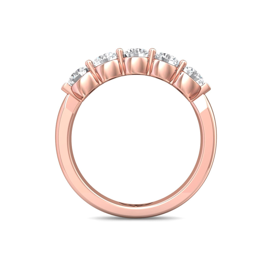 14K Gold Pink Channel/Shared Prong Wedding Band from the Channel/Shared Prong collection - DWBSP10-1.00_14KP