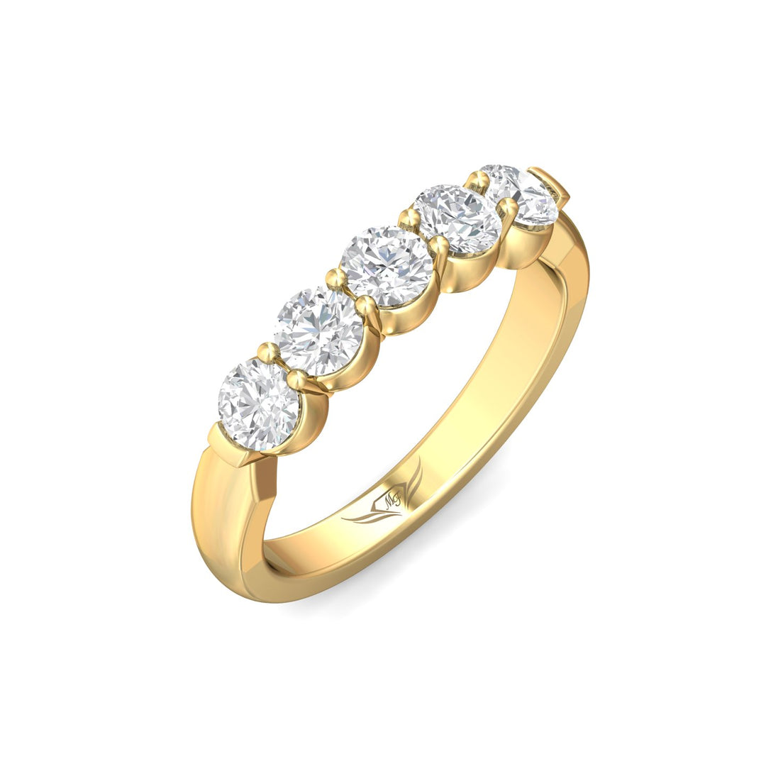 14K Gold Yellow Channel/Shared Prong Wedding Band from the Channel/Shared Prong collection - DWBSP10-1.00_14KY