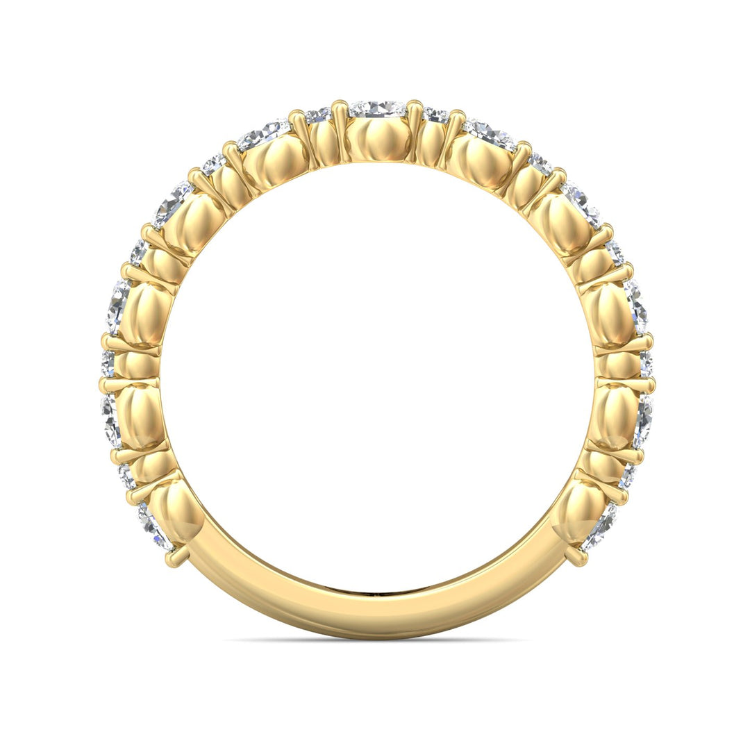 14K Gold Yellow Channel/Shared Prong Wedding Band from the Channel/Shared Prong collection - DWBSP12-1_14KY