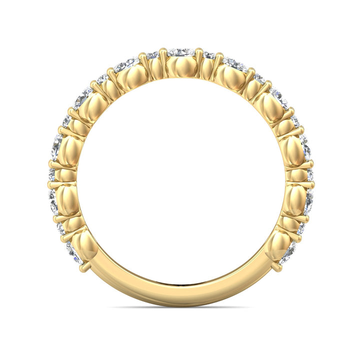 14K Gold Yellow Channel/Shared Prong Wedding Band from the Channel/Shared Prong collection - DWBSP12-1_14KY