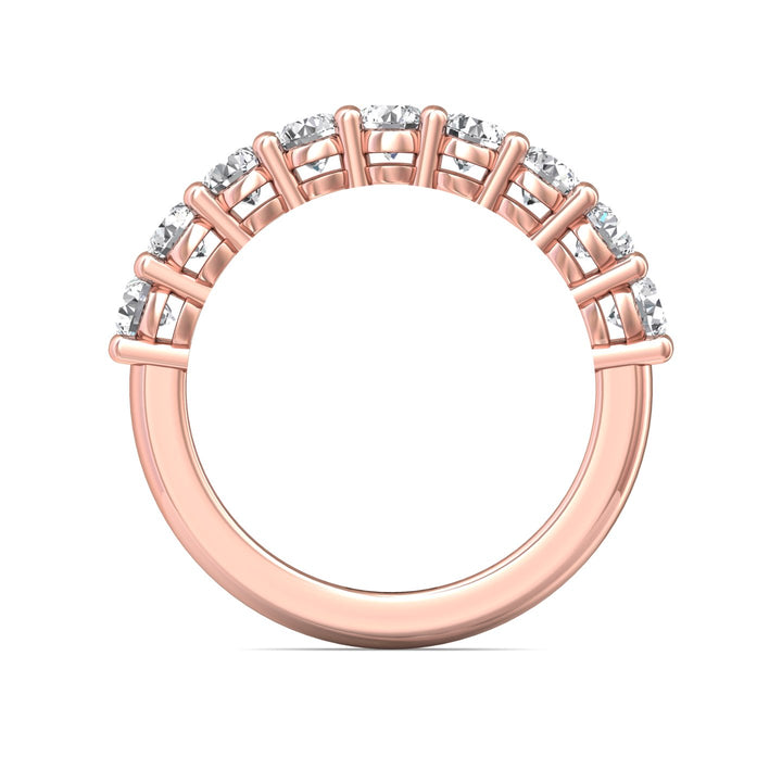 14K Gold Pink Channel/Shared Prong Wedding Band from the Channel/Shared Prong collection - DWBSP12L_14KP