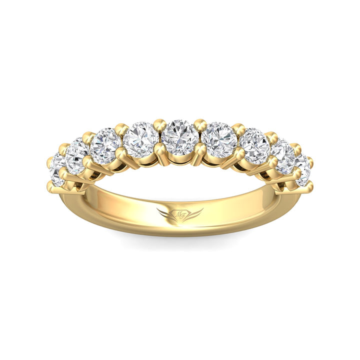 14K Gold Yellow Channel/Shared Prong Wedding Band from the Channel/Shared Prong collection - DWBSP12L_14KY