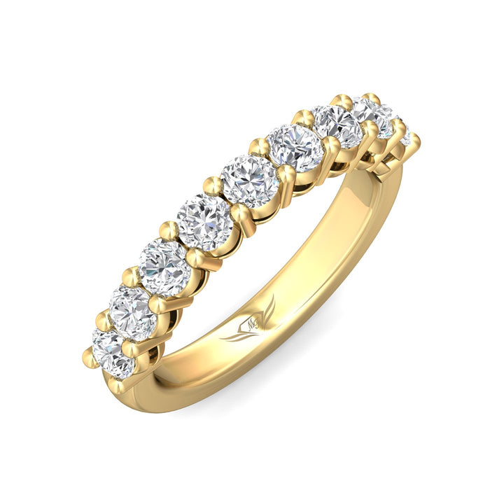 14K Gold Yellow Channel/Shared Prong Wedding Band from the Channel/Shared Prong collection - DWBSP12L_14KY