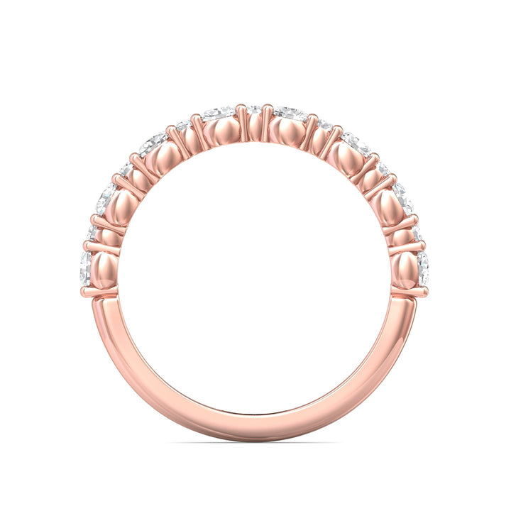 14K Gold Pink Channel/Shared Prong Wedding Band from the Channel/Shared Prong collection - DWBSP12_14KP