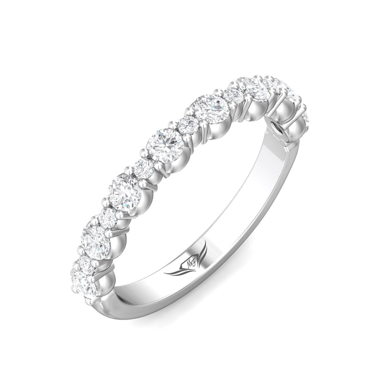 Channel/Shared Prong Wedding Band from the Channel/Shared Prong collection
