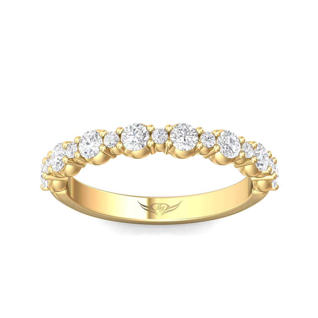 14K Gold Yellow Channel/Shared Prong Wedding Band from the Channel/Shared Prong collection - DWBSP12_14KY