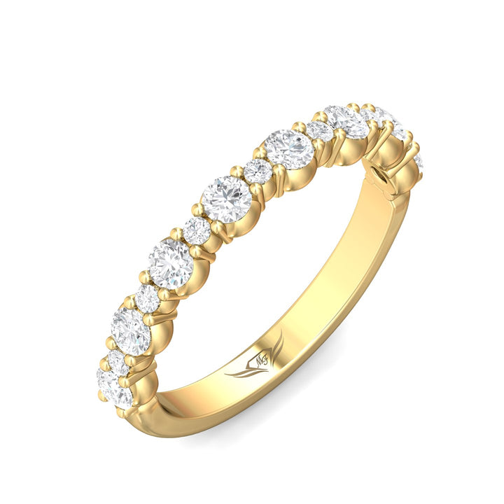 14K Gold Yellow Channel/Shared Prong Wedding Band from the Channel/Shared Prong collection - DWBSP12_14KY