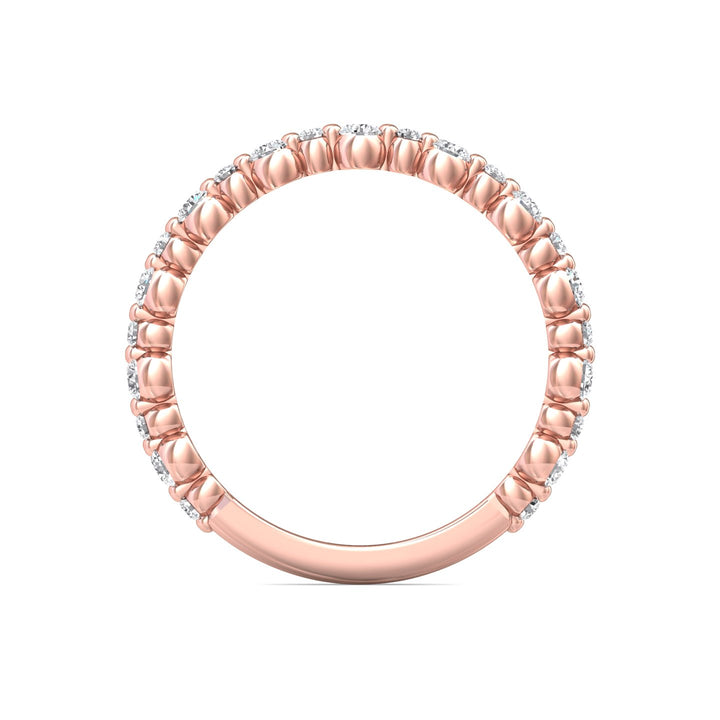 14K Gold Pink Channel/Shared Prong Wedding Band from the Channel/Shared Prong collection - DWBSP14XS_14KP