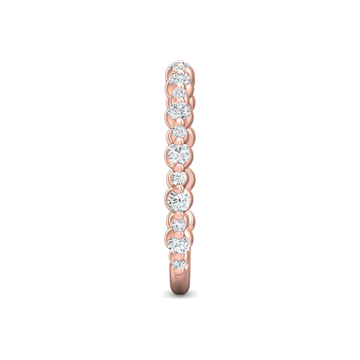 14K Gold Pink Channel/Shared Prong Wedding Band from the Channel/Shared Prong collection - DWBSP14XS_14KP