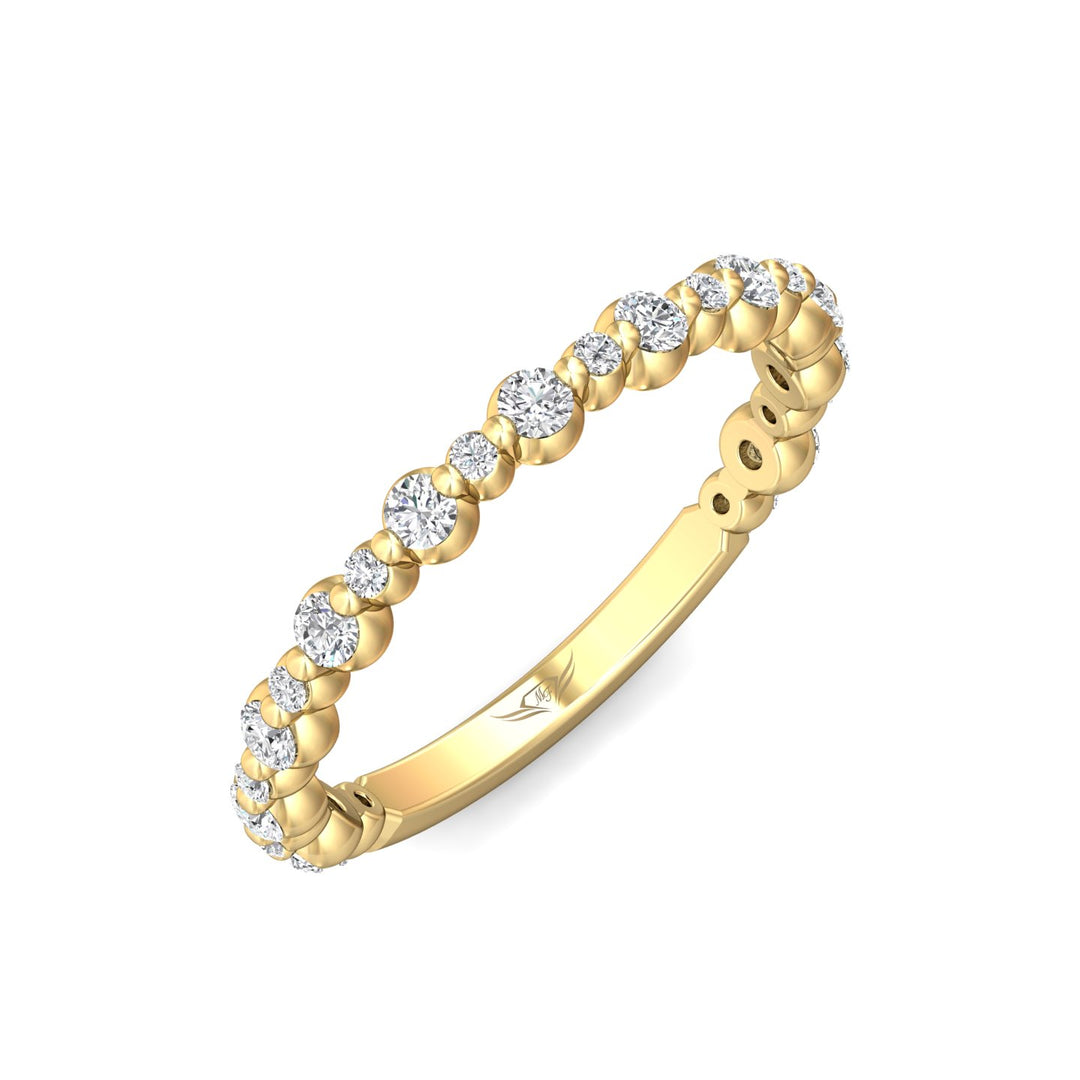 14K Gold Yellow Channel/Shared Prong Wedding Band from the Channel/Shared Prong collection - DWBSP14XS_14KY