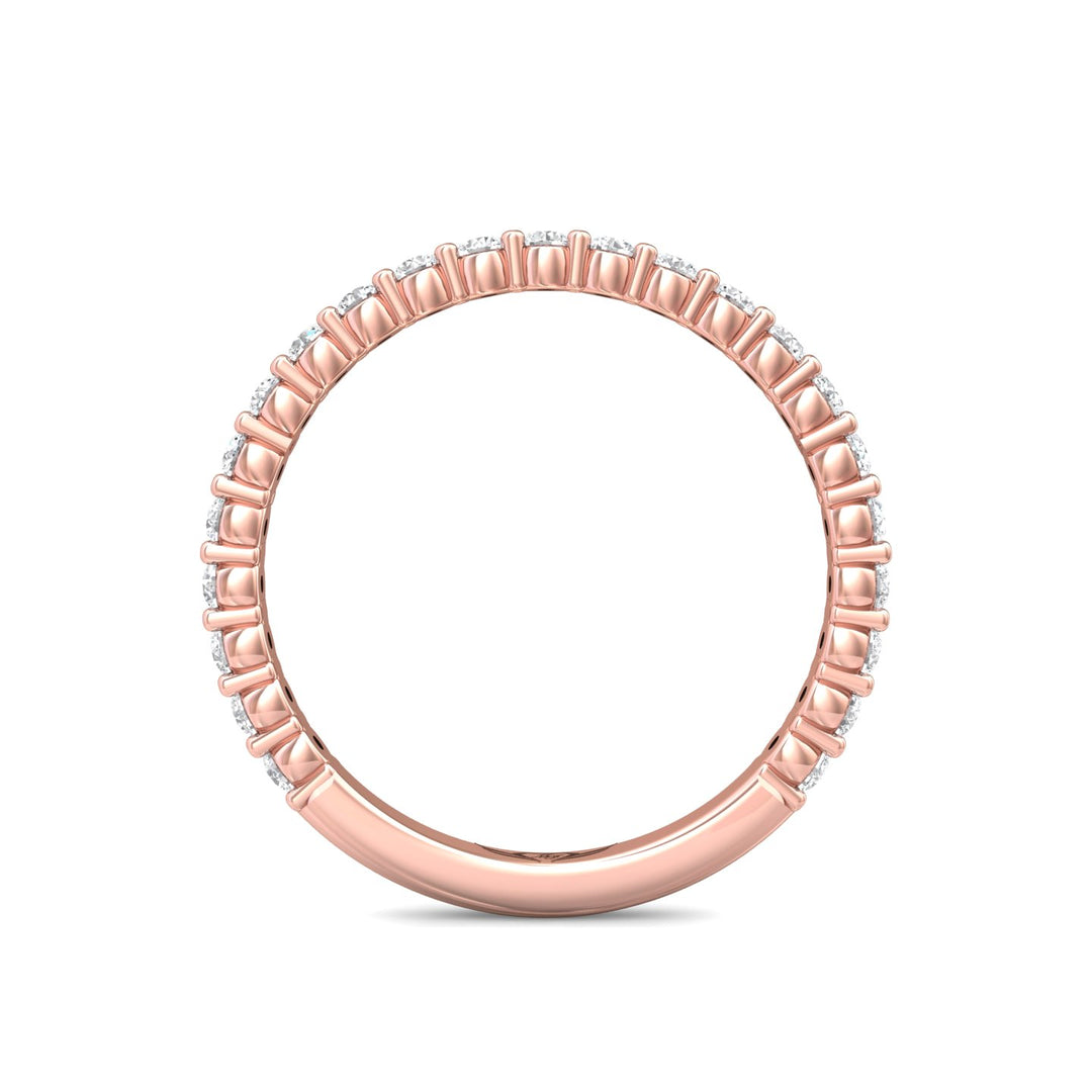 14K Gold Pink Channel/Shared Prong Wedding Band from the Channel/Shared Prong collection - DWBSP3-.35-1_14KP