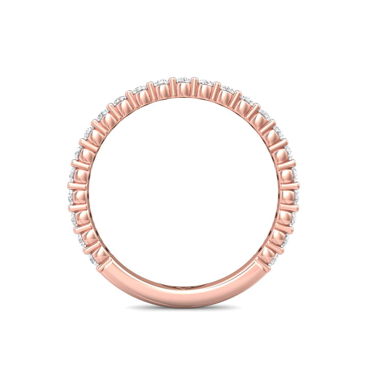 14K Gold Pink Channel/Shared Prong Wedding Band from the Channel/Shared Prong collection - DWBSP3-.35-1_14KP