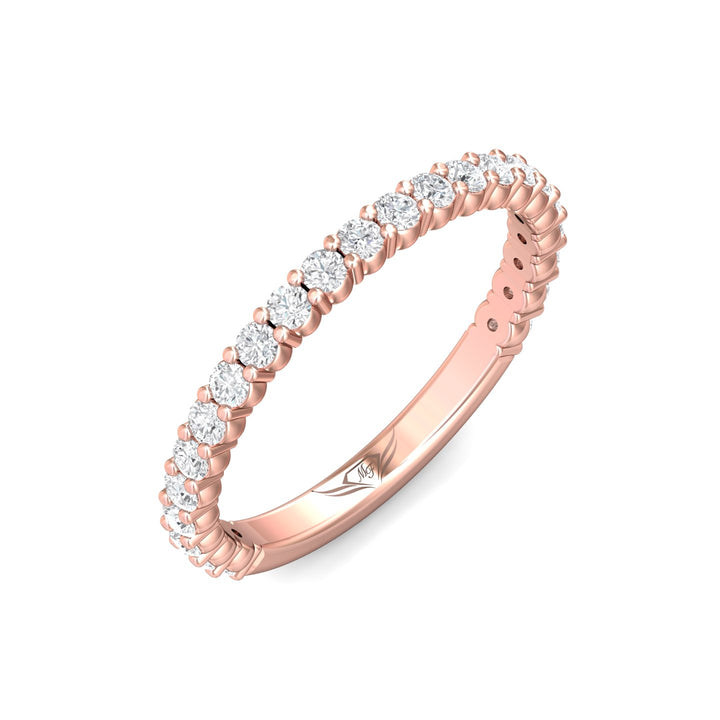 14K Gold Pink Channel/Shared Prong Wedding Band from the Channel/Shared Prong collection - DWBSP3-.35-1_14KP