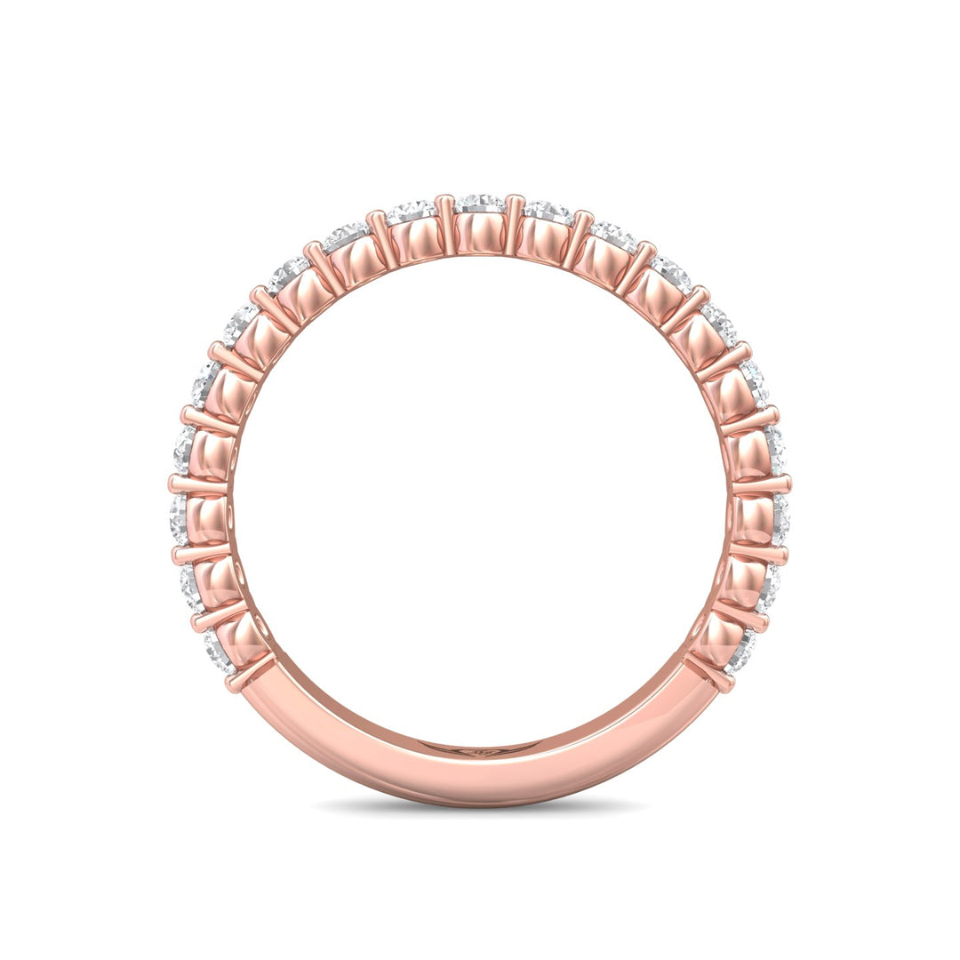 14K Gold Pink Channel/Shared Prong Wedding Band from the Channel/Shared Prong collection - DWBSP3-.50-1_14KP