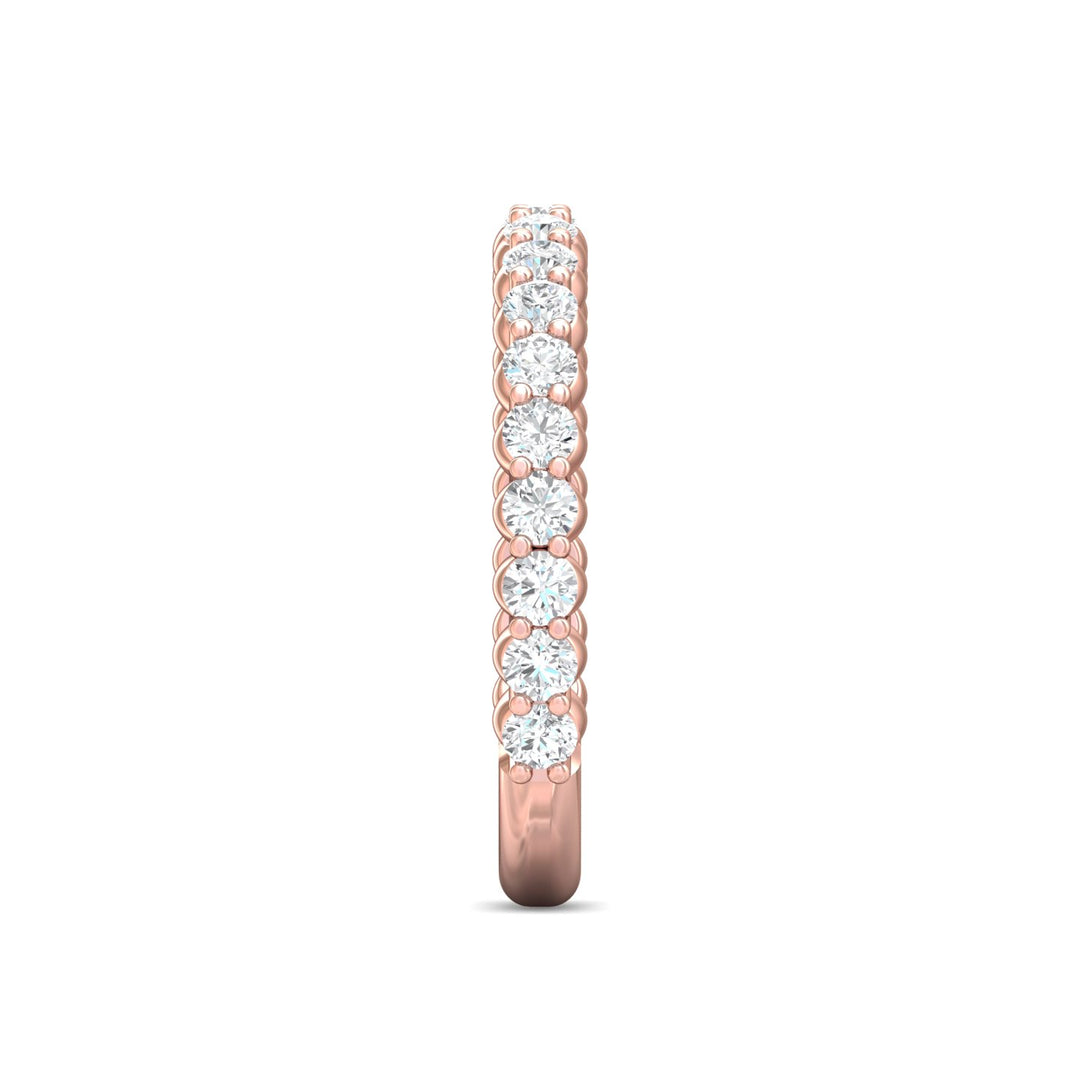 14K Gold Pink Channel/Shared Prong Wedding Band from the Channel/Shared Prong collection - DWBSP3-.50-1_14KP