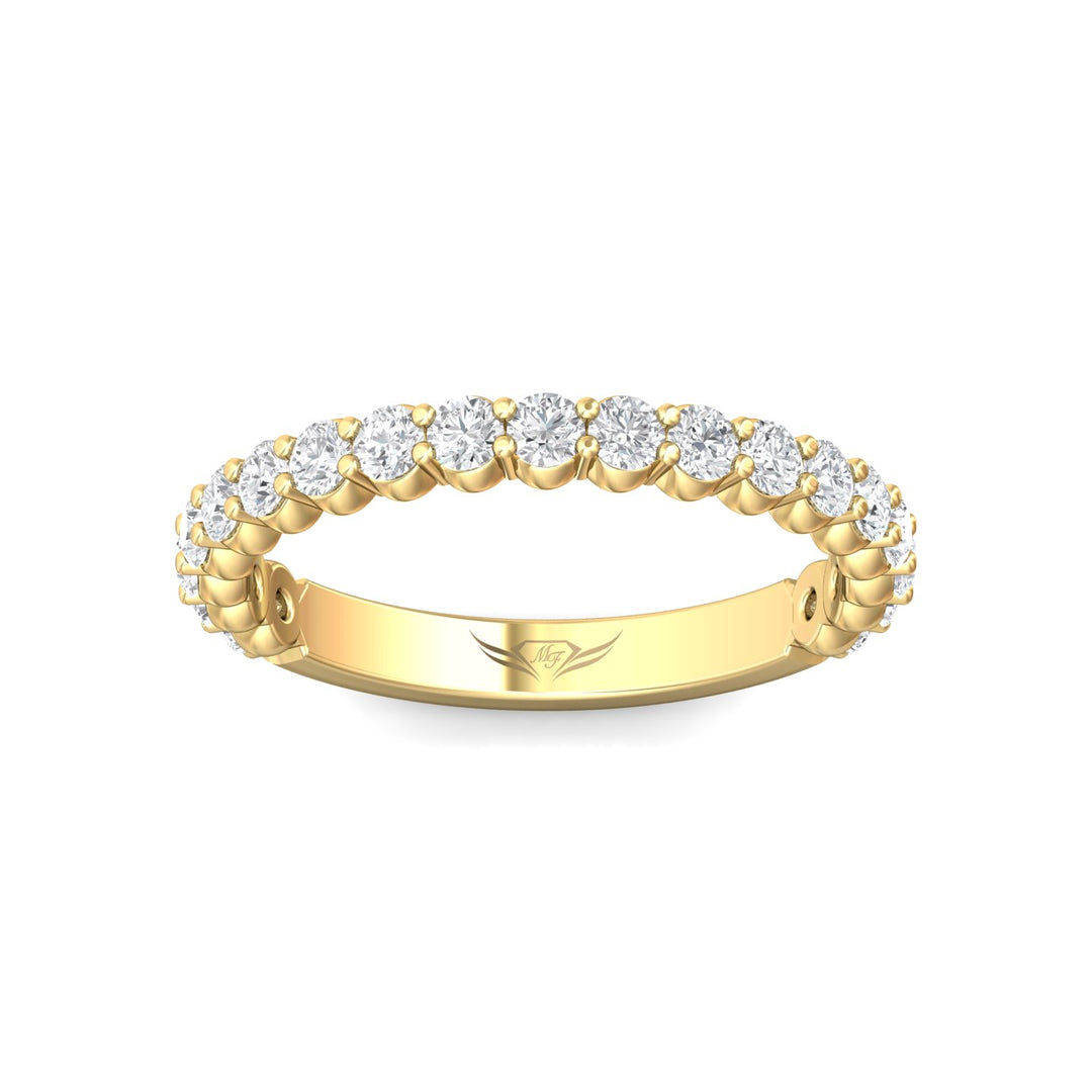 14K Gold Yellow Channel/Shared Prong Wedding Band from the Channel/Shared Prong collection - DWBSP3-.50-1_14KY