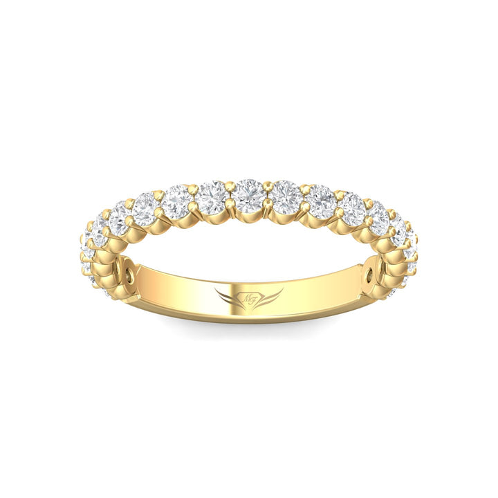 14K Gold Yellow Channel/Shared Prong Wedding Band from the Channel/Shared Prong collection - DWBSP3-.50-1_14KY