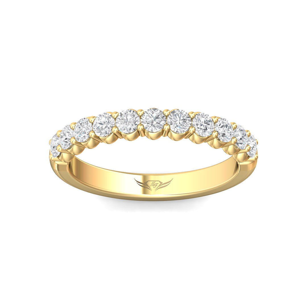 18K Gold Yellow Channel/Shared Prong Wedding Band from the Channel/Shared Prong collection - DWBSP3-.75_18KY