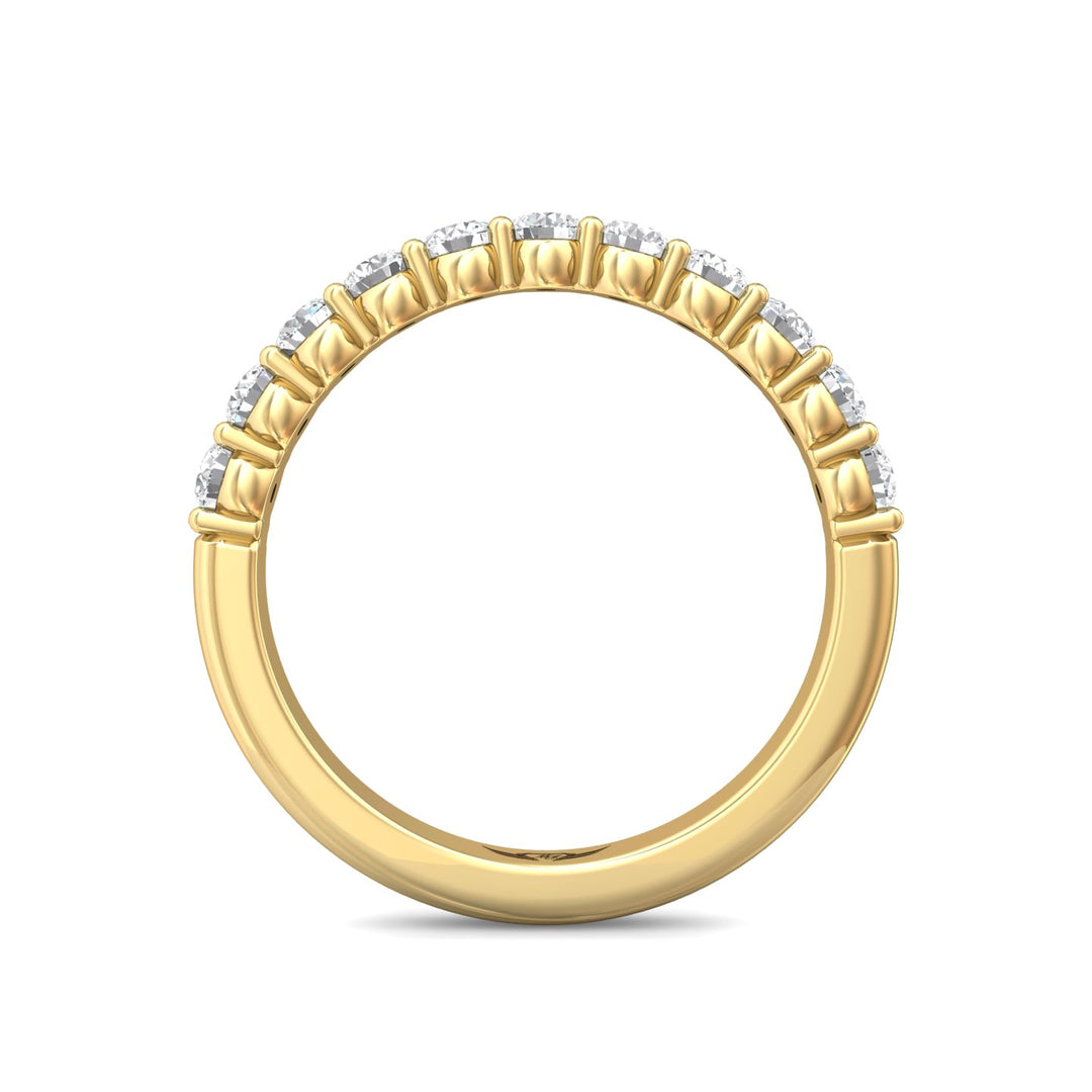 14K Gold Yellow Channel/Shared Prong Wedding Band from the Channel/Shared Prong collection - DWBSP3-.75_14KY