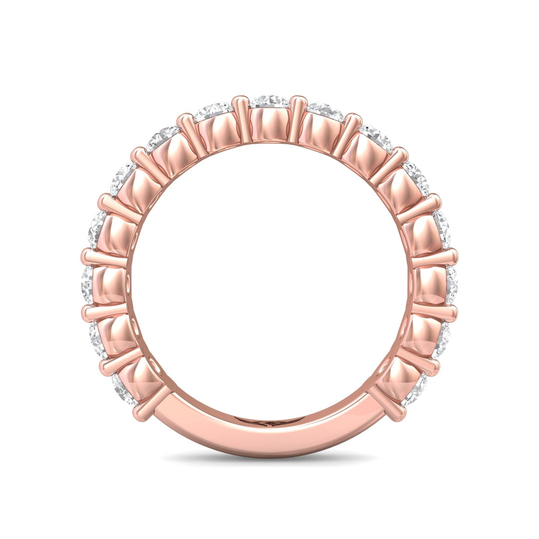 14K Gold Pink Channel/Shared Prong Wedding Band from the Channel/Shared Prong collection - DWBSP3-1.00-1_14KP