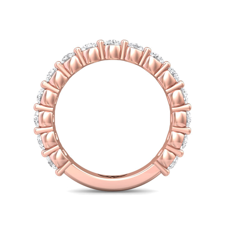 14K Gold Pink Channel/Shared Prong Wedding Band from the Channel/Shared Prong collection - DWBSP3-1.00-1_14KP