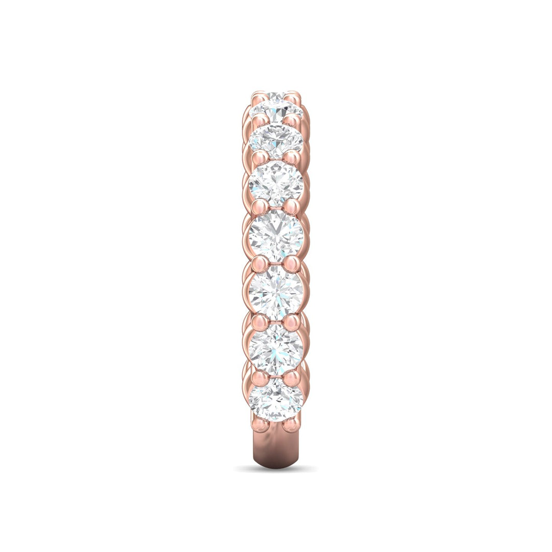 14K Gold Pink Channel/Shared Prong Wedding Band from the Channel/Shared Prong collection - DWBSP3-1.00-1_14KP
