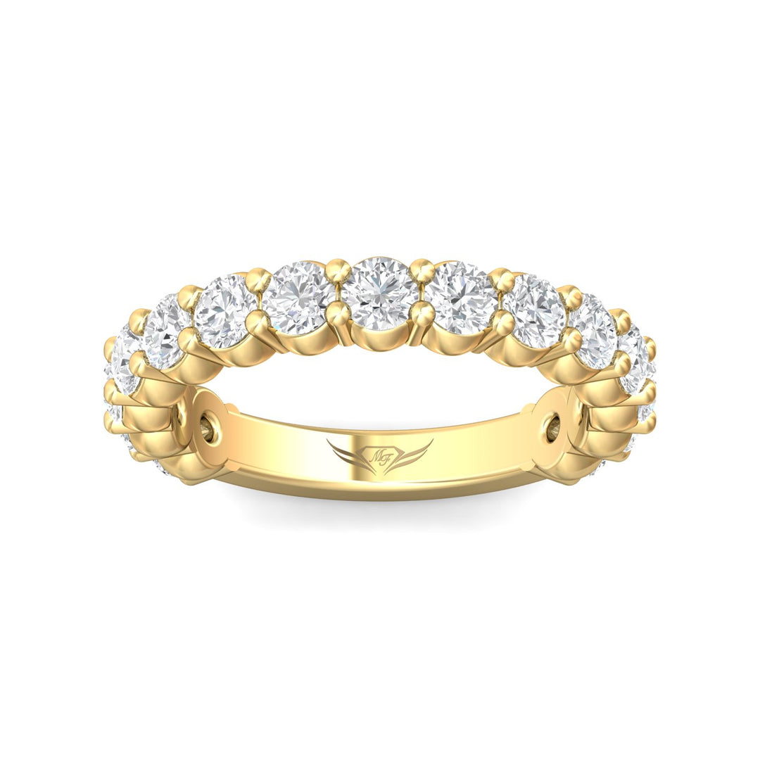 14K Gold Yellow Channel/Shared Prong Wedding Band from the Channel/Shared Prong collection - DWBSP3-1.00-1_14KY