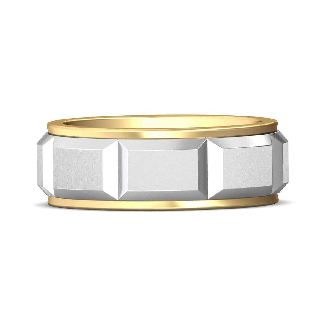 14K Gold Yellow/White Mens Sophisticated Mens Band from the Mens Sophisticated collection - H091SF-8_14KYW_Std_NA_NA