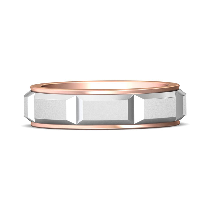 14K Gold Pink/White Mens Sophisticated Mens Band from the Mens Sophisticated collection - H091SF_14KPW_Std_NA_NA