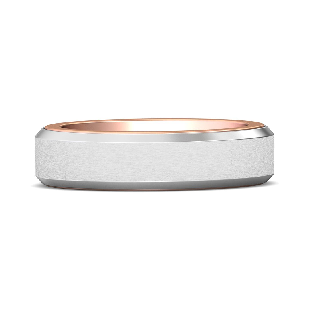 18KPINK/PLAT  Mens Classic Mens Band from the Mens Classic collection - H107SF_18KPINK/PLAT_Std_NA_NA