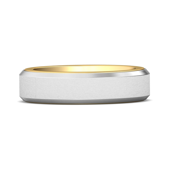 18K Gold/Platinum Yellow/White Mens Classic Mens Band from the Mens Classic collection - H107SF_18KYPL_Std_NA_NA