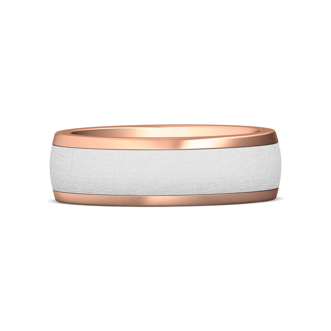 14K Gold Pink/White Mens Classic Mens Band from the Mens Classic collection - H113SF_14KPW_Std_NA_NA