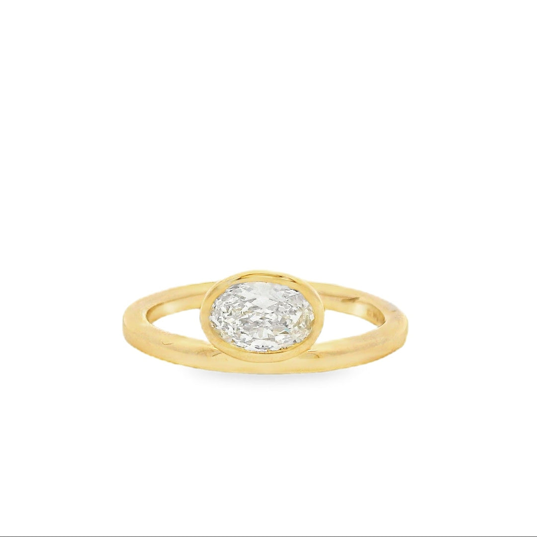 Oval Bezel Floater Ring