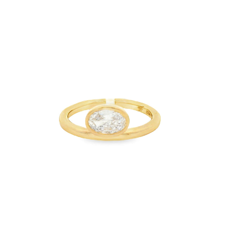Oval Bezel Floater Ring