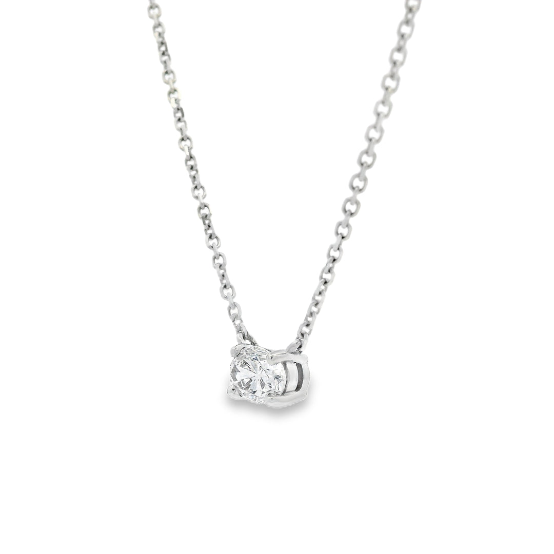Diamond Oval Solitaire Necklace