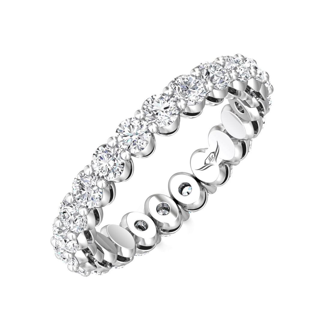 Channel/Shared Prong Wedding Band from the Channel/Shared Prong collection