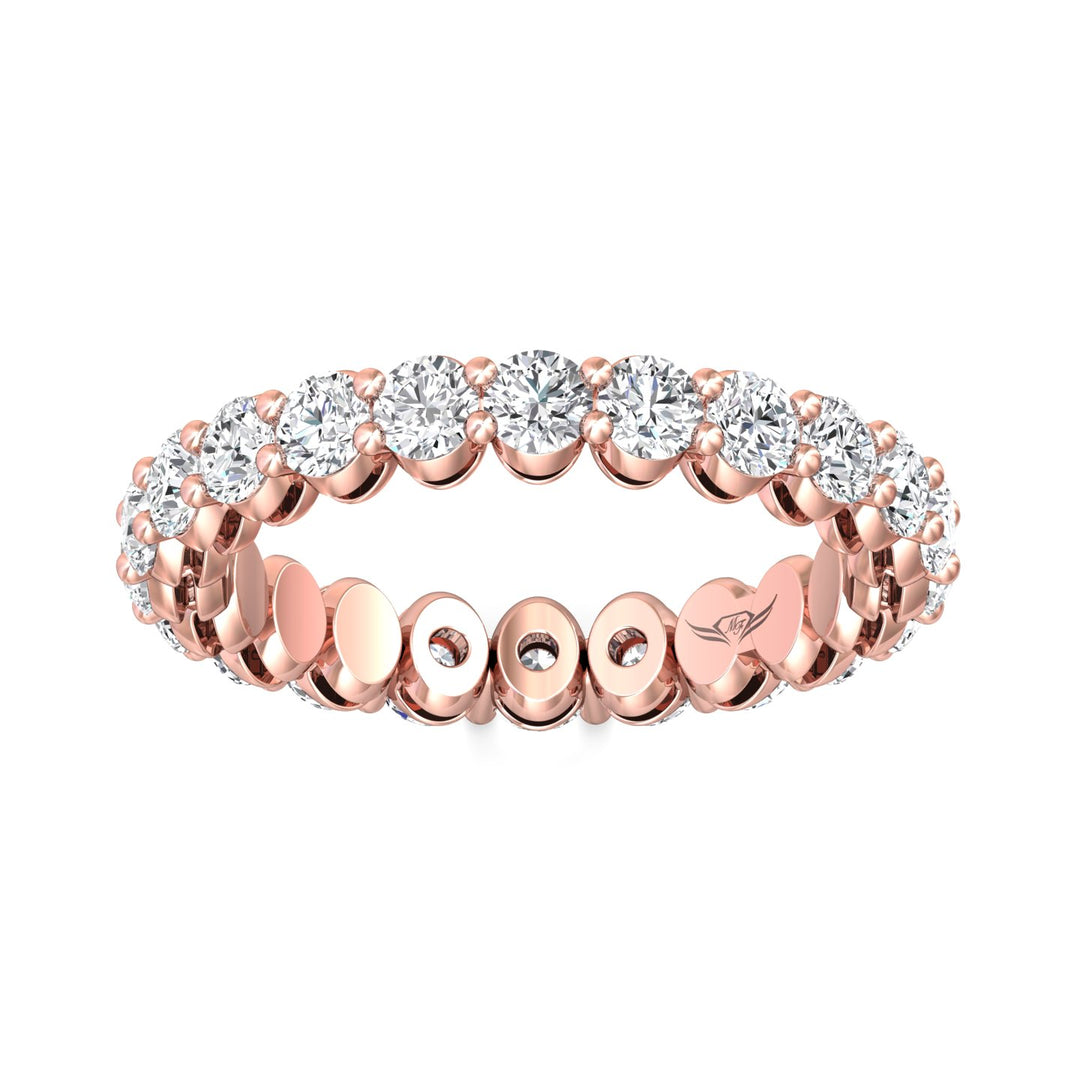 14K Gold Pink Channel/Shared Prong Wedding Band from the Channel/Shared Prong collection - SPWBAFR2-22-2.20_14KP