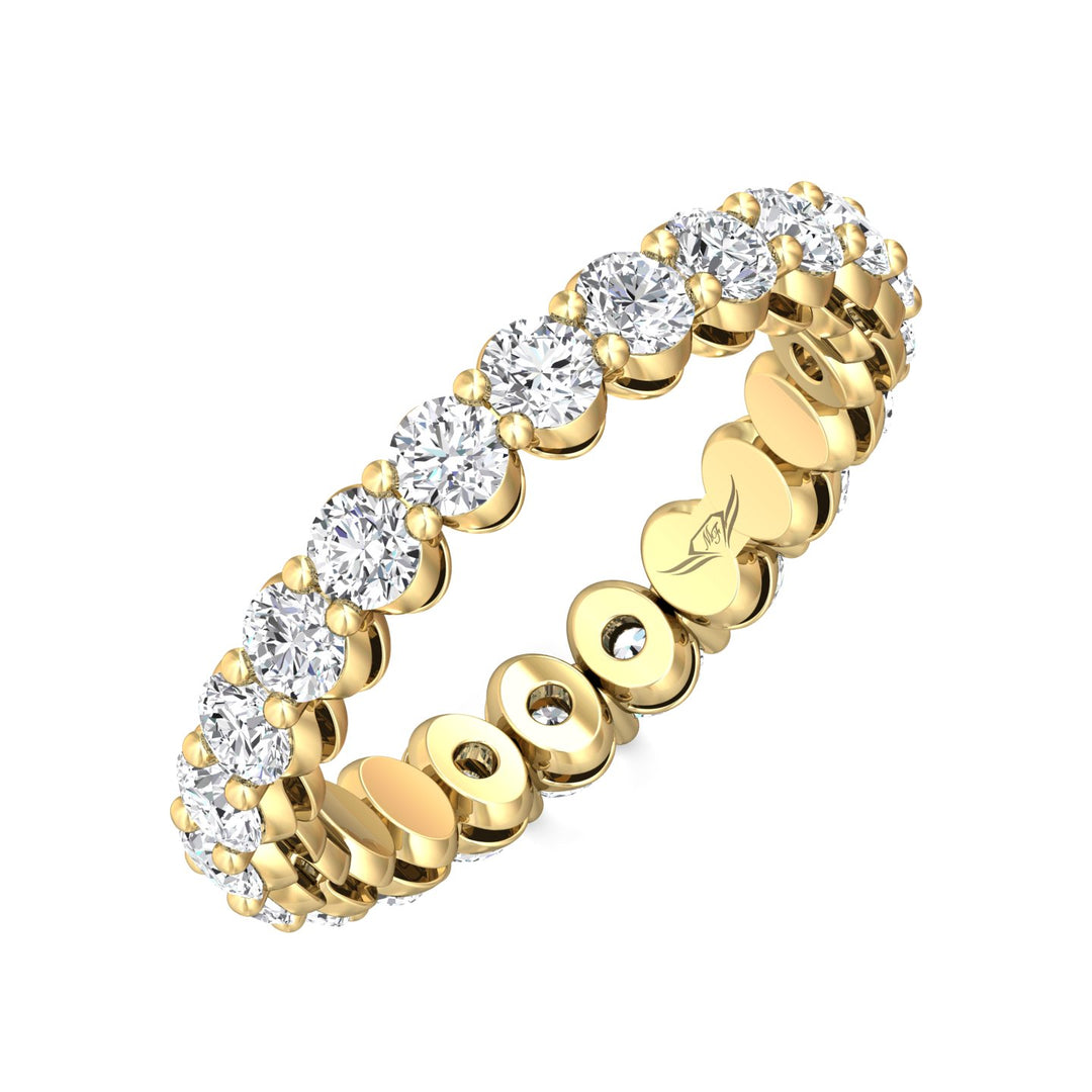 14K Gold Yellow Channel/Shared Prong Wedding Band from the Channel/Shared Prong collection - SPWBAFR2-22-2.20_14KY