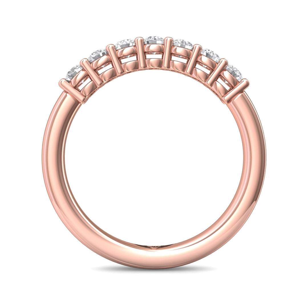 14K Gold Pink Channel/Shared Prong Wedding Band from the Channel/Shared Prong collection - SPWBAR7-.75_14KP