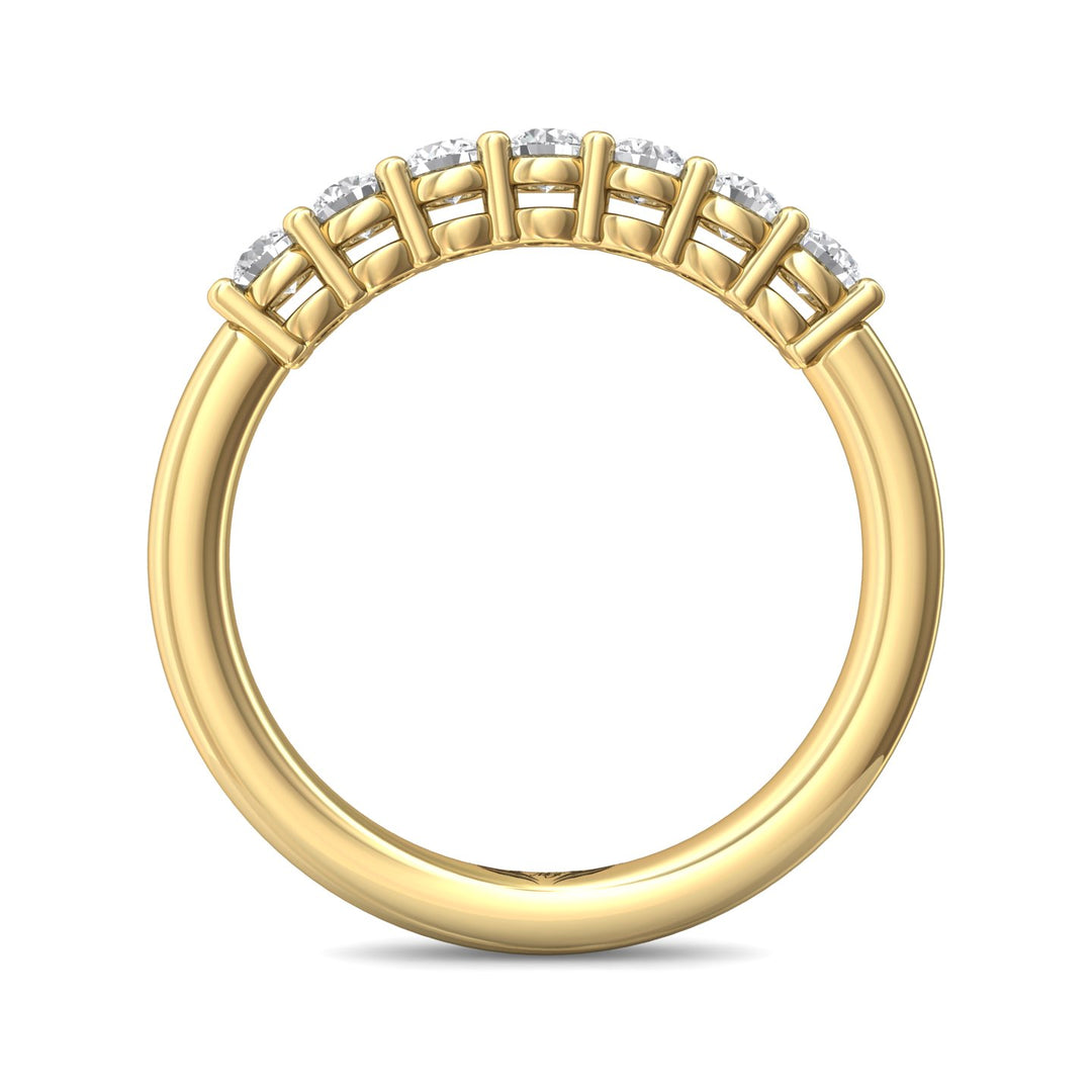 14K Gold Yellow Channel/Shared Prong Wedding Band from the Channel/Shared Prong collection - SPWBAR7-.75_14KY