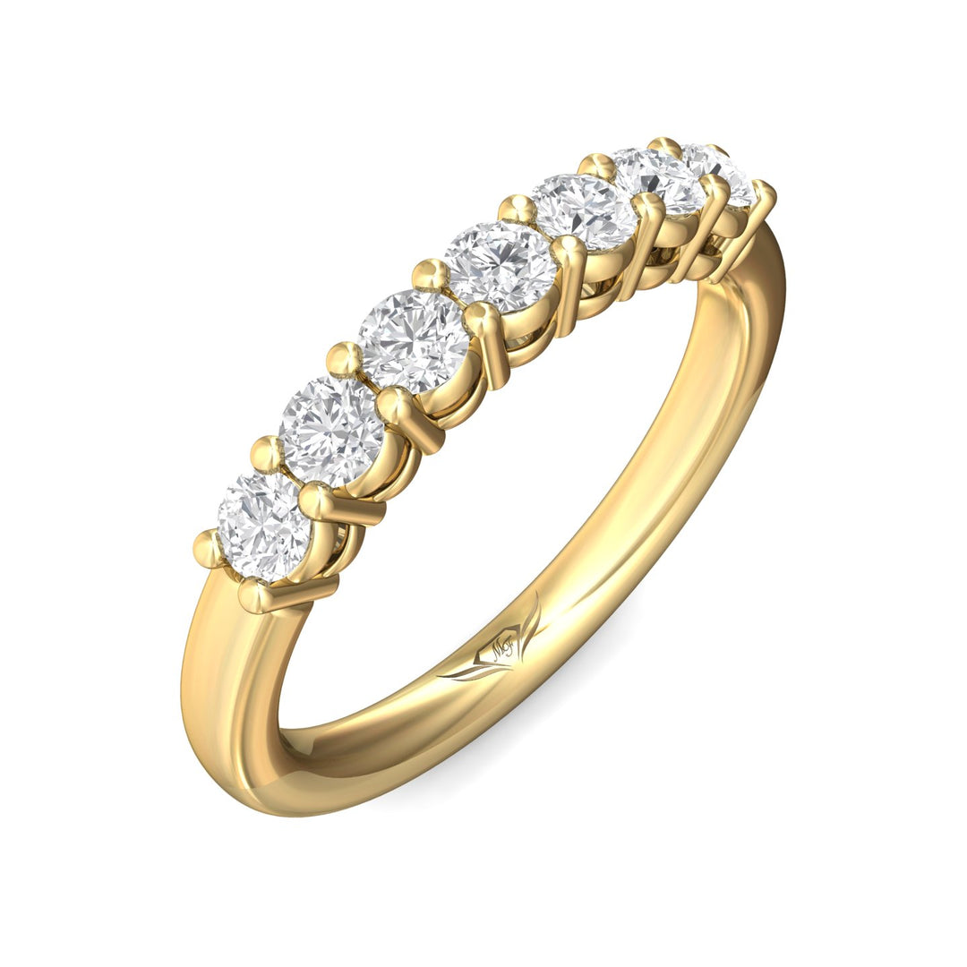 14K Gold Yellow Channel/Shared Prong Wedding Band from the Channel/Shared Prong collection - SPWBAR7-.75_14KY