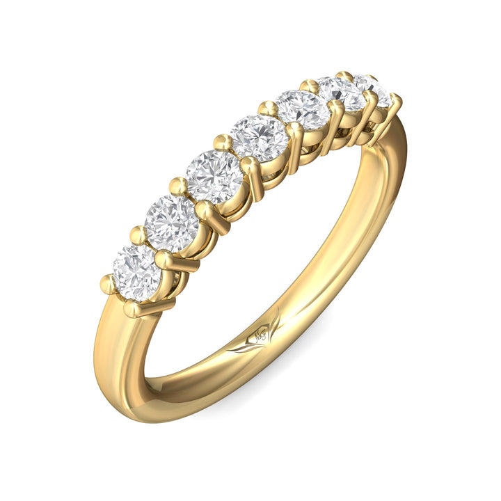 14K Gold Yellow Channel/Shared Prong Wedding Band from the Channel/Shared Prong collection - SPWBAR7-.75_14KY