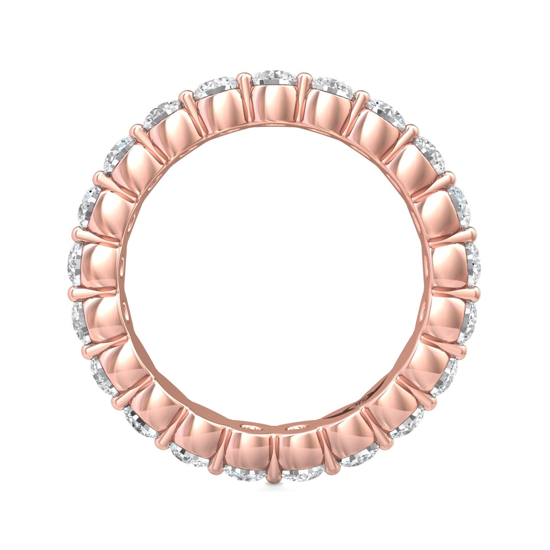 14K Gold Pink Channel/Shared Prong Wedding Band from the Channel/Shared Prong collection - SPWBFR-22-2.20_14KP